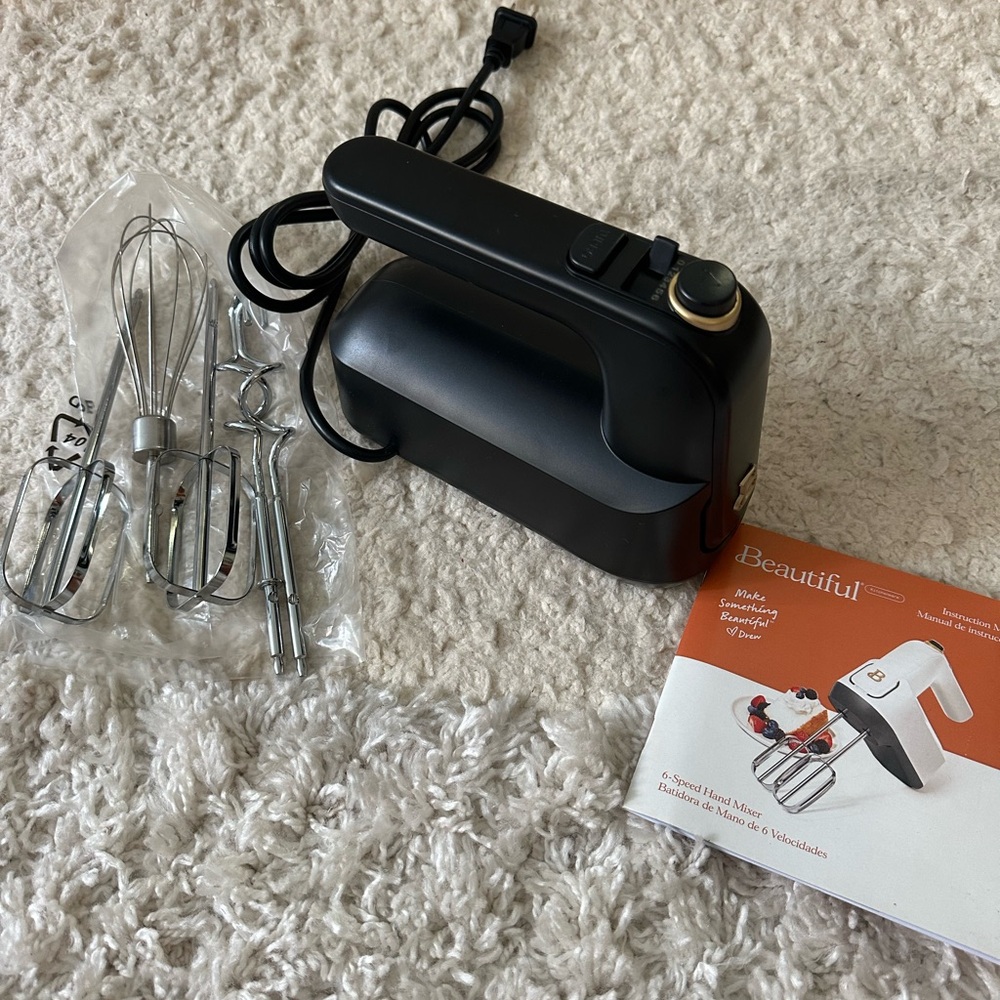 Black Hand Mixer with Attachments